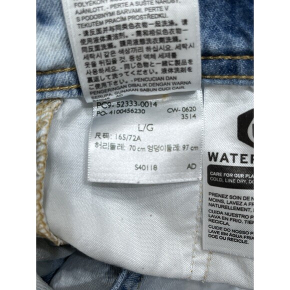 Levi's Women's Sz Large Light Blue Short Tie Dyed Overalls Boho Hippie Gypsy - Picture 15 of 16